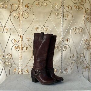 Knee-high leather Frye boots